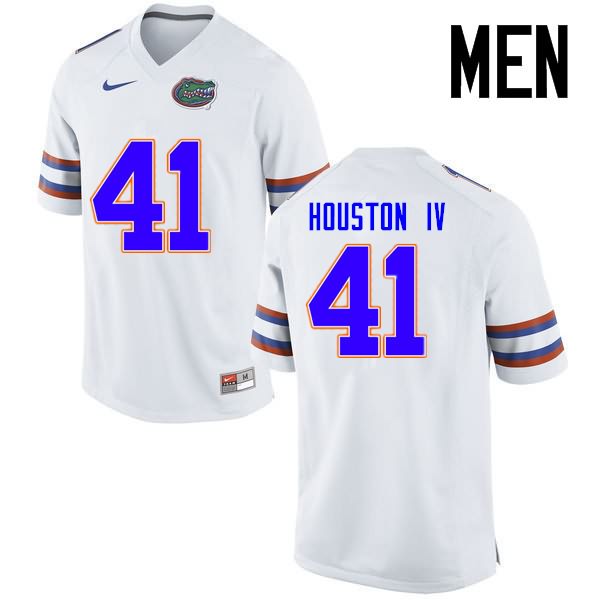 NCAA Florida Gators James Houston IV Men's #41 Nike White Stitched Authentic College Football Jersey BJO1464TL